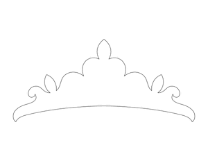 Princess Crown Shape Outline Craft Template Printable