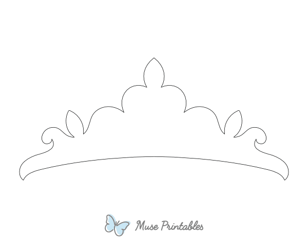 Princess Crown Shape Outline Craft Template