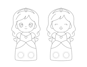 Princess Two Finger Puppet Craft Template Printable