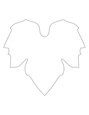 Pumpkin Leaf Shape Outline Craft Template Printable