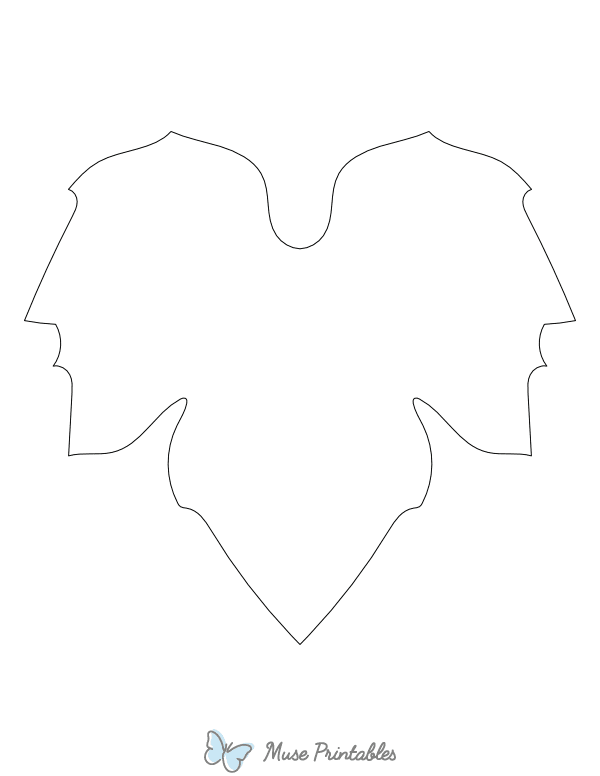 Pumpkin Leaf Shape Outline Craft Template