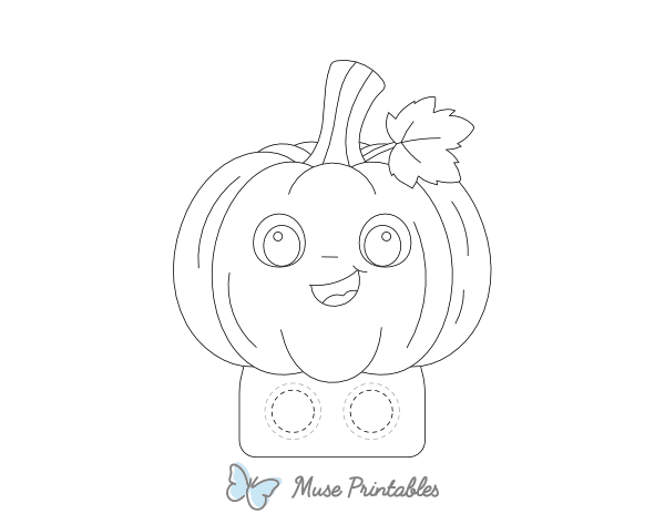 Pumpkin Two Finger Puppet Craft Template