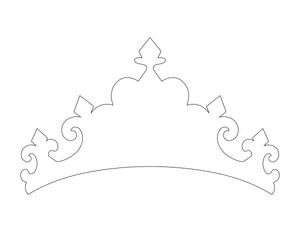 Queen Crown Shape Outline Craft Template Printable