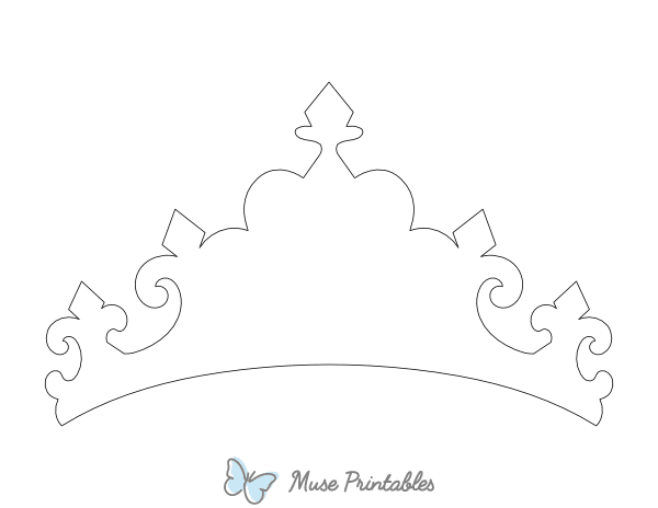 Queen Crown Shape Outline Craft Template