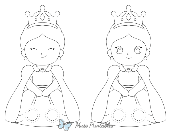Queen Two Finger Puppet Craft Template