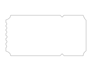 Raffle Ticket Shape Outline Craft Template Printable