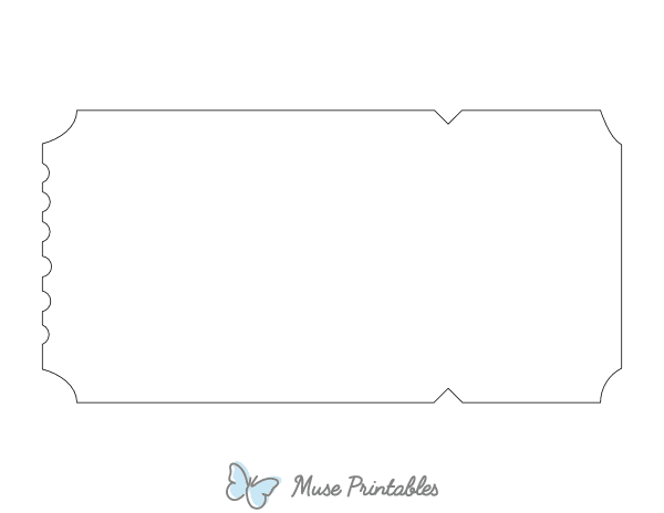 Raffle Ticket Shape Outline Craft Template Printable