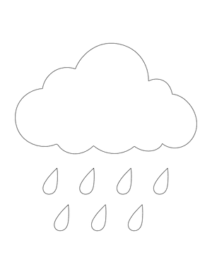 Rain Cloud Shape Outline Craft Template Printable