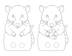 Rat Two Finger Puppet Craft Template Printable