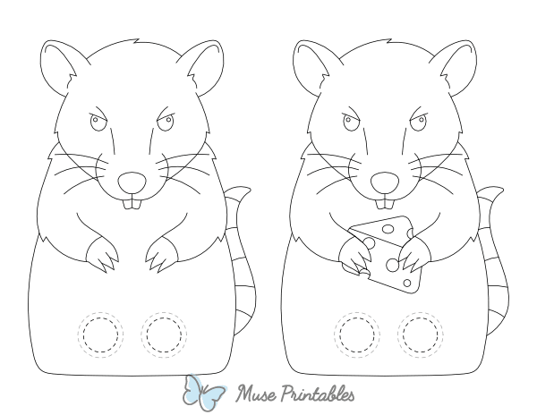 Rat Two Finger Puppet Craft Template Printable