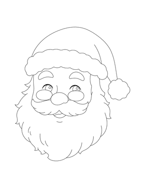 Realistic Santa Claus Face Outline Craft Template Printable