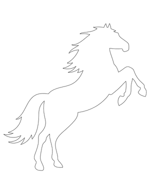 Rearing Horse Shape Outline Craft Template Printable
