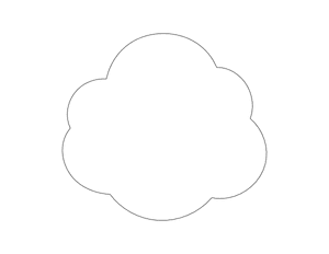 Round Cloud Shape Outline Craft Template Printable