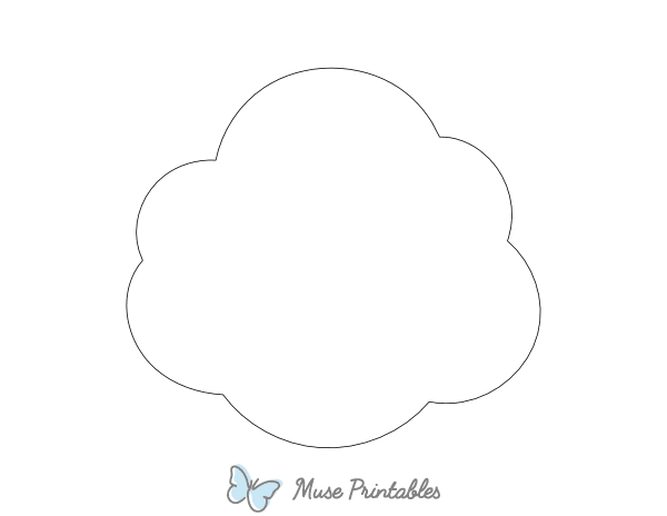 Round Cloud Shape Outline Craft Template
