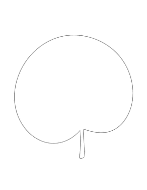Round Leaf Shape Outline Craft Template Printable