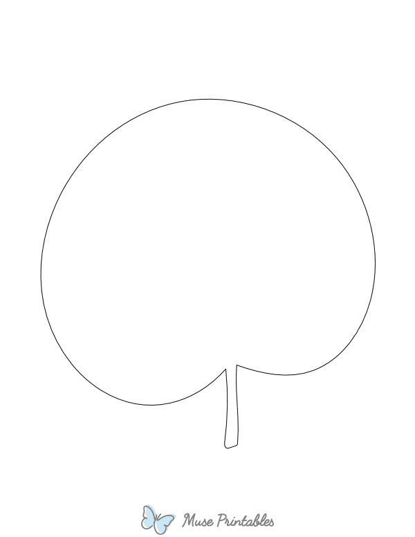 Round Leaf Shape Outline Craft Template