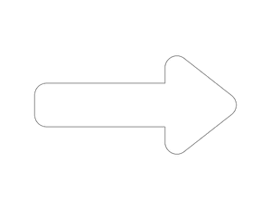 Rounded Arrow Shape Outline Craft Template Printable