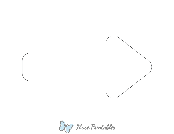 Rounded Arrow Shape Outline Craft Template Printable