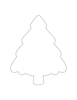 Rounded Christmas Tree Shape Outline Craft Template Printable