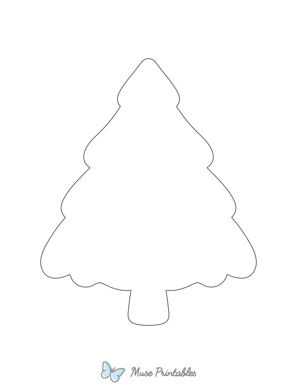 Rounded Christmas Tree Shape Outline Craft Template Printable