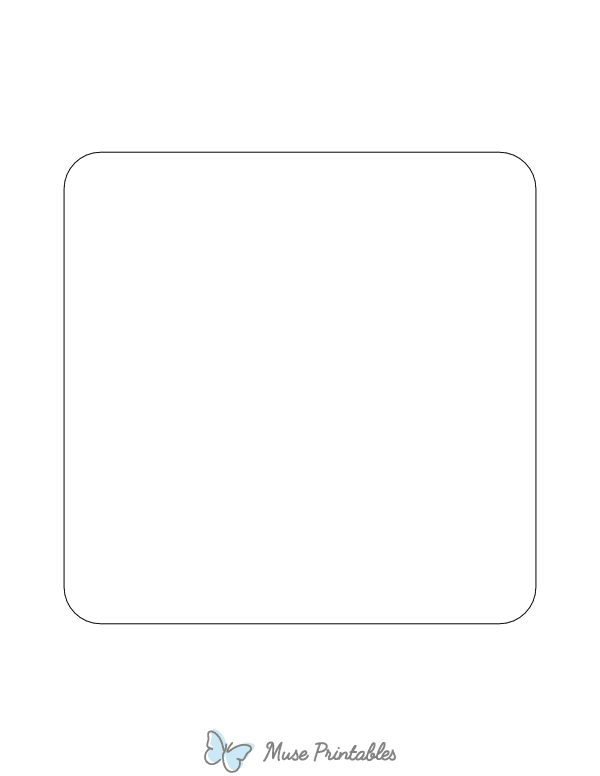 Rounded Square Shape Outline Craft Template Printable