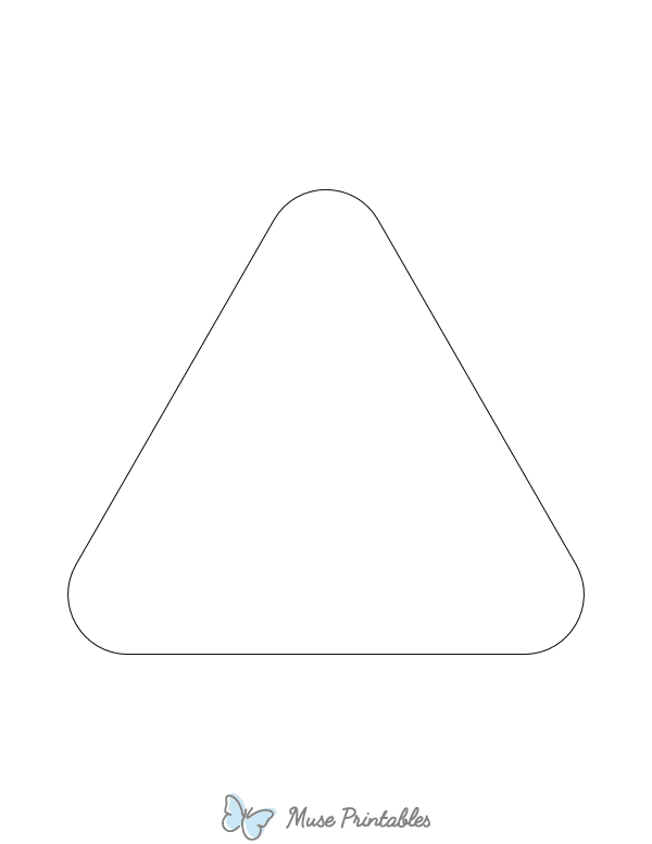 Rounded Triangle Shape Outline Craft Template Printable