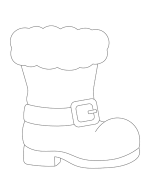 Santa Claus Boot Outline Craft Template