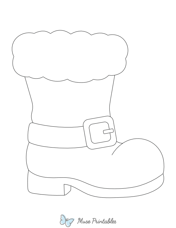 Santa Claus Boot Outline Craft Template
