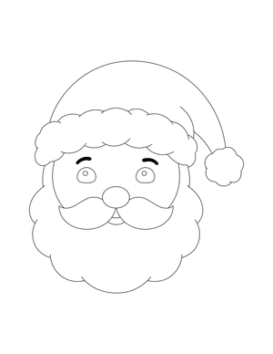 Santa Claus Face Outline Craft Template Printable