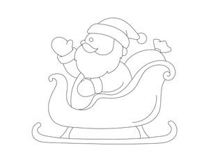 Santa Claus in His Sleigh Outline Craft Template
