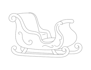 Santa Claus Sleigh Outline Craft Template