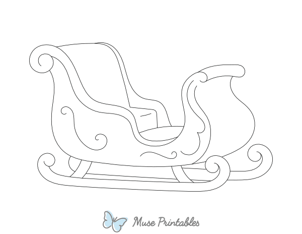 Santa Claus Sleigh Outline Craft Template
