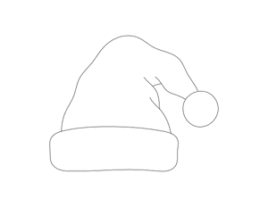 Santa Hat Outline Craft Template Printable