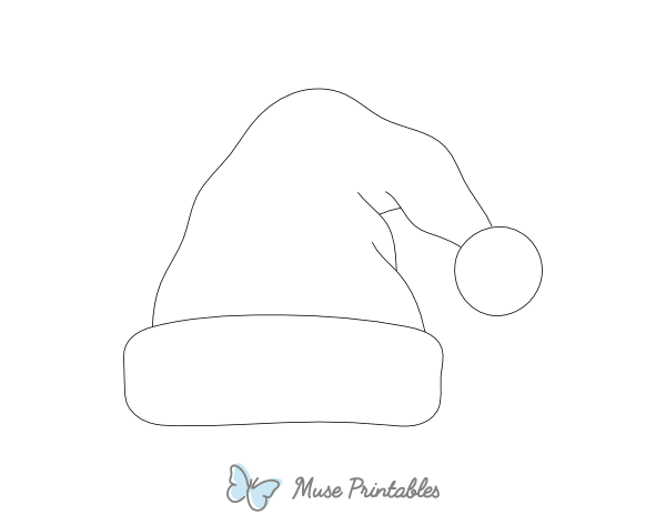 Santa Hat Outline Craft Template Printable