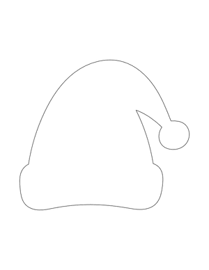 Santa Hat Shape Outline Craft Template Printable