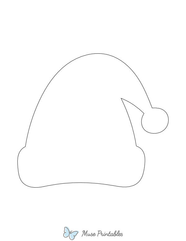 Santa Hat Shape Outline Craft Template Printable