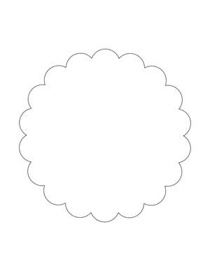 Scalloped Circle Shape Outline Craft Template Printable