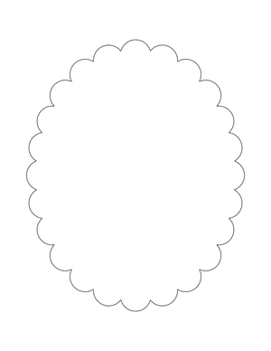 Scalloped Oval Shape Outline Craft Template Printable