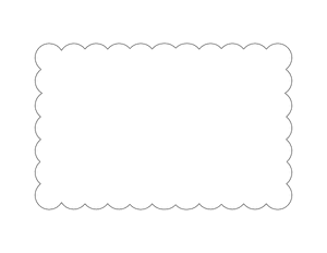 Scalloped Rectangle Shape Outline Craft Template Printable