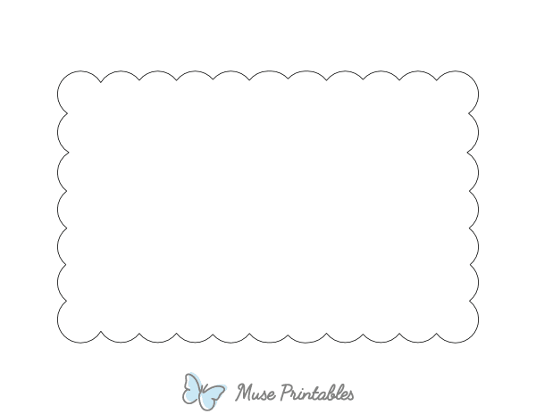 Scalloped Rectangle Shape Outline Craft Template Printable