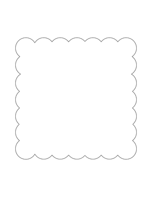 Scalloped Square Shape Outline Craft Template Printable