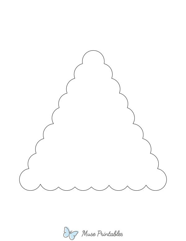 Scalloped Triangle Shape Outline Craft Template Printable