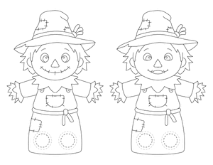 Scarecrow Two Finger Puppet Craft Template Printable