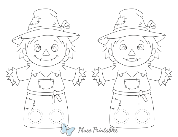 Scarecrow Two Finger Puppet Craft Template Printable