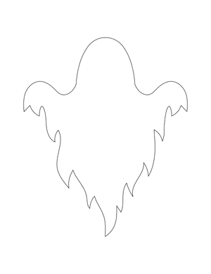 Scary Ghost Shape Outline Craft Template Printable