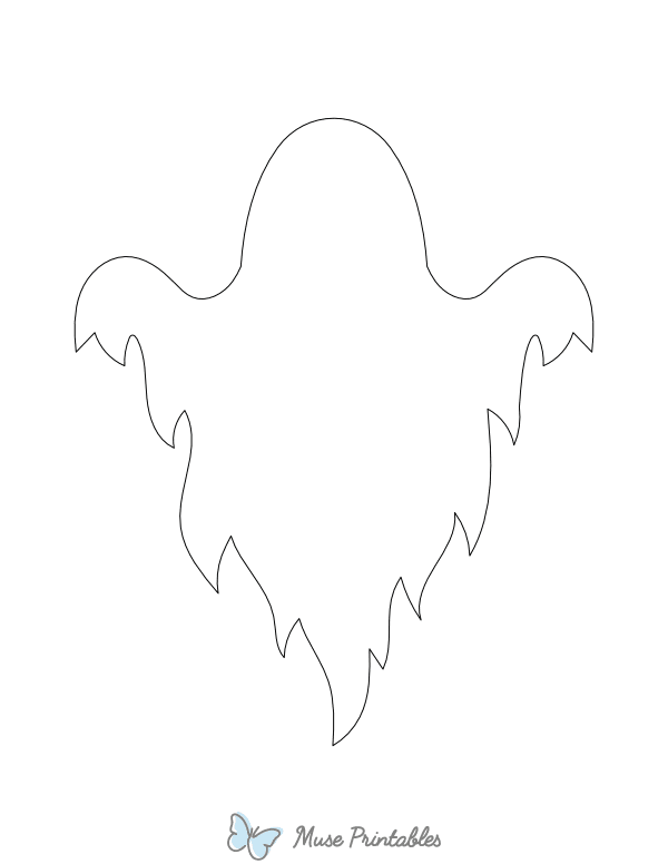 Scary Ghost Shape Outline Craft Template Printable