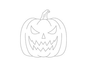 Scary Jack-o'-lantern Outline Craft Template Printable