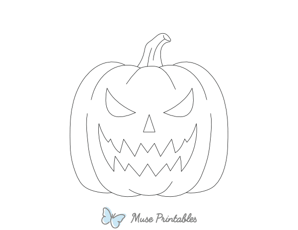 Scary Jack-o'-lantern Outline Craft Template Printable