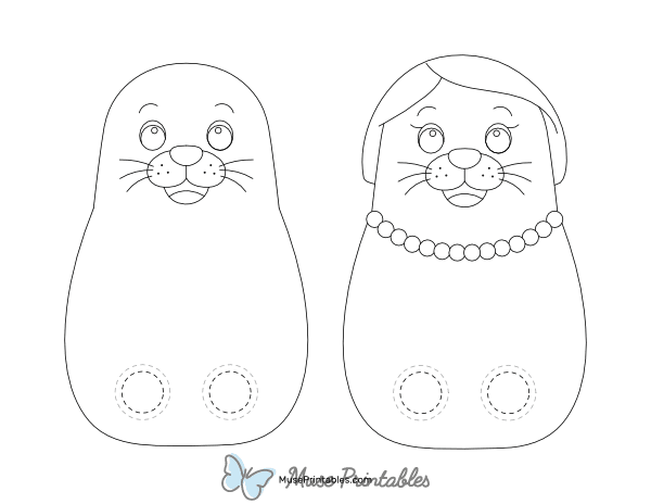 Sea Lion Two Finger Puppet Craft Template