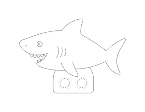 Shark Two Finger Puppet Craft Template Printable
